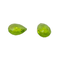 Load image into Gallery viewer, Gem Faceted Peridot Briolette Beads Matched Pair 6694P