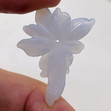 Load image into Gallery viewer, Chalcedony 17ct Hand Carved Flower Bead | 43x25x4mm | Blue | 1 Pendant Bead |