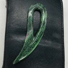 Load image into Gallery viewer, Ruby Zoisite Comma Bead | 94x28x6mm | Green Red | 1 Pendant Bead