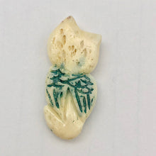 Load image into Gallery viewer, Waterbuffalo Bone Owl | 31.5x14x4.5mm | Green/Brown/Cream | 1 Bead