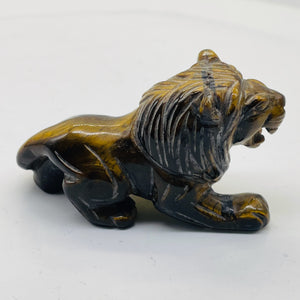 Hand-Carved Resting Lion | 57x27x21mm | Golden Brown | 1 Figurine |