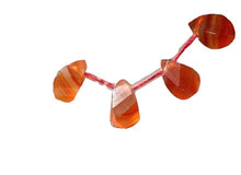 Load image into Gallery viewer, 2 Red Chalcedony Fancy Faceted Briolette Beads 005212