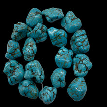 Load image into Gallery viewer, Huge Turquoise Howlite 29x18mm to 17x12mm Nugget Bead Strand 110171C