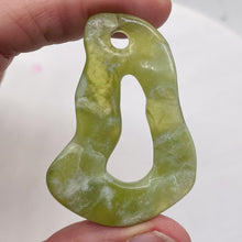 Load image into Gallery viewer, Serpentine New Jade 12g Irregular Loop Pendant Bead | 52x38x5mm | Light Green |