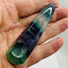 Load image into Gallery viewer, Fluorite Massage Crystal with Round Smooth End | 4x3/4"| Green, Purple| 1 Wand |
