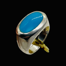 Load image into Gallery viewer, Turquoise Sterling Silver Oval Ring | Size 8 | Blue | 1 Ring |
