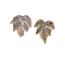 Load image into Gallery viewer, Serpentine New Jade Leaf Beads | 26x24x3 to 27x27x4mm|Clear Pale Green| 2 Beads|