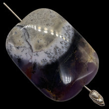 Load image into Gallery viewer, Purple Sage Plume Agate Rectangle Pendant Bead| 39x30x8mm | Purple, White | 1 |