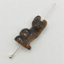 Load image into Gallery viewer, Adorable! 2 Tiger's Eye Sitting Carved Cat Beads | 21x12x10mm | Golden Brown