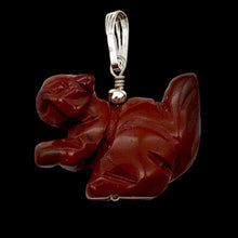 Load image into Gallery viewer, Jasper Squirrel Pendant Necklace| Semi Precious Stone Jewelry | Sterling Silver|