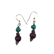 Load image into Gallery viewer, Designer Lavenderite - Turquoise with Solid Sterling Silver Earrings 5708