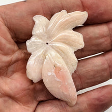 Load image into Gallery viewer, Peruvian Opal 32ct Carved Flower Pendant Bead | 35x60x3mm | Pink | 1 Bead |
