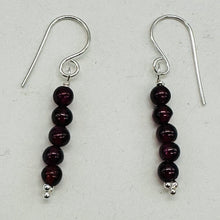 Load image into Gallery viewer, Rhodolite Garnet Sterling Silver Drop Earrings | 1 1/4 inches long |