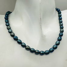 Load image into Gallery viewer, Fresh Water Perfect Beauties Pearl Strand | 8x6mm|Midnight Ocean Blue|50 Pearls|