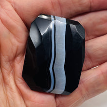 Load image into Gallery viewer, Onyx Flat Faceted Rectangular Pendant Bead | 50x48x14mm | Black White | 1 Bead |