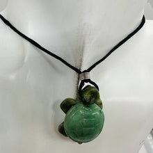 Load image into Gallery viewer, Aventurine Stone Turtle Pendant Necklace | 3/4' Long | Green| 1 Necklace |