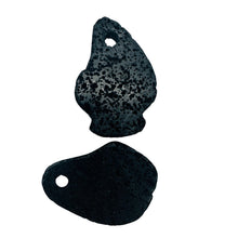 Load image into Gallery viewer, Lava Stone Carved Teardrop Pendant Beads | 55x38x6mm | Black | 2 Beads |