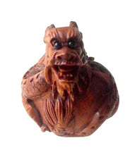 Load image into Gallery viewer, Hand Carved Boxwood Crouching Dragon Ojime/Netsuke Bead