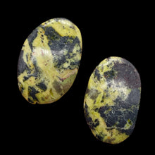 Load image into Gallery viewer, Turquoise Faustite Oval Beads | 34x22 to 32x21mm | Chartreuse, Black | 2 Beads |