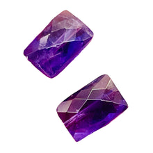 Load image into Gallery viewer, AAA Natural Amethyst Faceted Beads | 12x8x7mm | Purple | Rectangle | 2 Beads |
