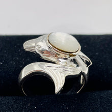 Load image into Gallery viewer, Mother of Pearl Leaping Dolphin Sterling Silver Ring | Size 6 | Silver | 1 Ring|