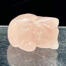 Load image into Gallery viewer, Hand Carved Rose Quartz Sleeping Kitty Cat Stone Statue | 41x38x22mm | Pink