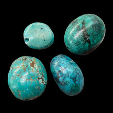 Load image into Gallery viewer, Turquoise Nugget Beads |19g | 24x11 to 15x6mm | Blue, Black | 4 Beads |
