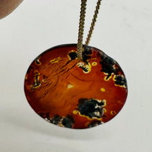 Load image into Gallery viewer, Limbcast Moss Agate Disc Pendant Bead | 33x2mm | Orange, White | 1 Bead |
