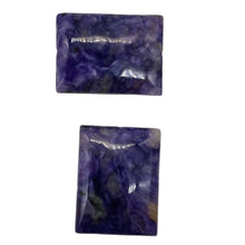 Load image into Gallery viewer, 80cts of Rare Rectangular Pillow Charoite Beads | 2 Beads | 25x19x8mm |