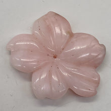Load image into Gallery viewer, Pink Peruvian Opal Carved 19cts Flower Pendant Bead | 32x27x4mm | Pink | 1 Bead|