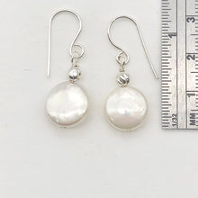 Load image into Gallery viewer, Creamy White Coin FW Pearl Drop/Dangle Earrings | 1 1/4" Long | White | 1 Pair |