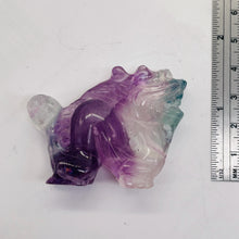 Load image into Gallery viewer, Fluorite Carved Dragon Figurine or Pendant Bead | 40x50x16mm | Purple Green | 1