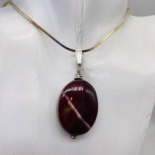 Load image into Gallery viewer, Mookaite Deep Sunset Sterling Silver Oval Pendant | 1 1/2" Long | Maroon White |