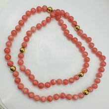 Load image into Gallery viewer, Pink Rose Rhodochrosite 8mm Round Gemstone Hand Knotted Silk Necklace