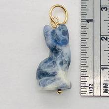 Load image into Gallery viewer, Kitty Cat Sodalite Pendant Necklace|Semi Precious Stone Jewelry|14k Pendant|