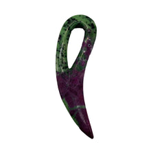 Load image into Gallery viewer, Ruby Zoisite Comma Pendant Bead | 94x28x6mm | Green Red | 1 Pendant Bead |