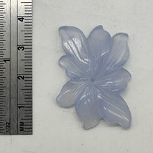 Load image into Gallery viewer, Chalcedony 28ct Hand Carved Flower Pendant Bead | 36x24x5mm | Blue | 1 Flower |