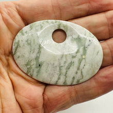 Load image into Gallery viewer, Harmony Stone Oval Centerpiece Bead - Snowy Lands| 63x45x8mm | 1 Bead |