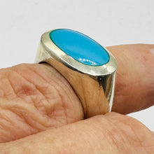 Load image into Gallery viewer, Turquoise Sterling Silver with Oval Stone Ring | Size 7 | Blue, Silver | 1 Ring|
