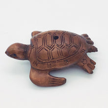 Load image into Gallery viewer, Carved Boxwood Sea Turtle Ojime/Netsuke Bead
