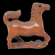 Load image into Gallery viewer, Carved Trotting Pony Horse Boxwood Ojime/Netsuke Bead | 29x28x11mm | Brown