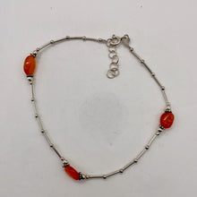Load image into Gallery viewer, Carnelian Anklet or Bracelet Hand Made Sterling Silver Chain | 10&quot; Length |
