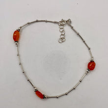 Load image into Gallery viewer, Carnelian Anklet or Bracelet Hand Made Sterling Silver Chain | 10" Length |
