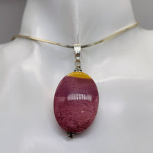 Load image into Gallery viewer, Mookaite Sterling Silver Oval Pendant | 1 1/2" Long | Purple Silver | 1 Pendant|