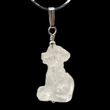Load image into Gallery viewer, Semi Precious Stone Jewelry Faithful Dog Pendant Necklace of Quartz/Silver