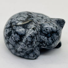 Load image into Gallery viewer, Hand-Carved Sleeping Cozy Kitty Cat | 40x37x21mm | Black White | 1 Figurine | | 40x37x21mm | Black White