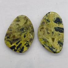 Load image into Gallery viewer, Turquoise Faustite Oval Beads | 41x31 to 37x7mm | Chartreuse, Black | 2 Beads |