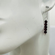 Load image into Gallery viewer, Rhodolite Garnet Sterling Silver Drop Earrings | 1 1/4 inches long |