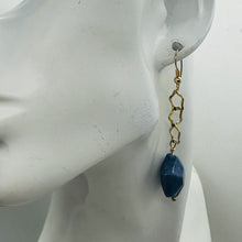 Load image into Gallery viewer, Twinkle Blue Dumortierite Star 14K Vermeil Earrings 309245DU