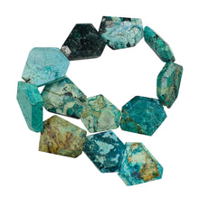 Load image into Gallery viewer, Designer Natural 29 to 26mm! Chrysocolla Pendant Bead Strand 110136C